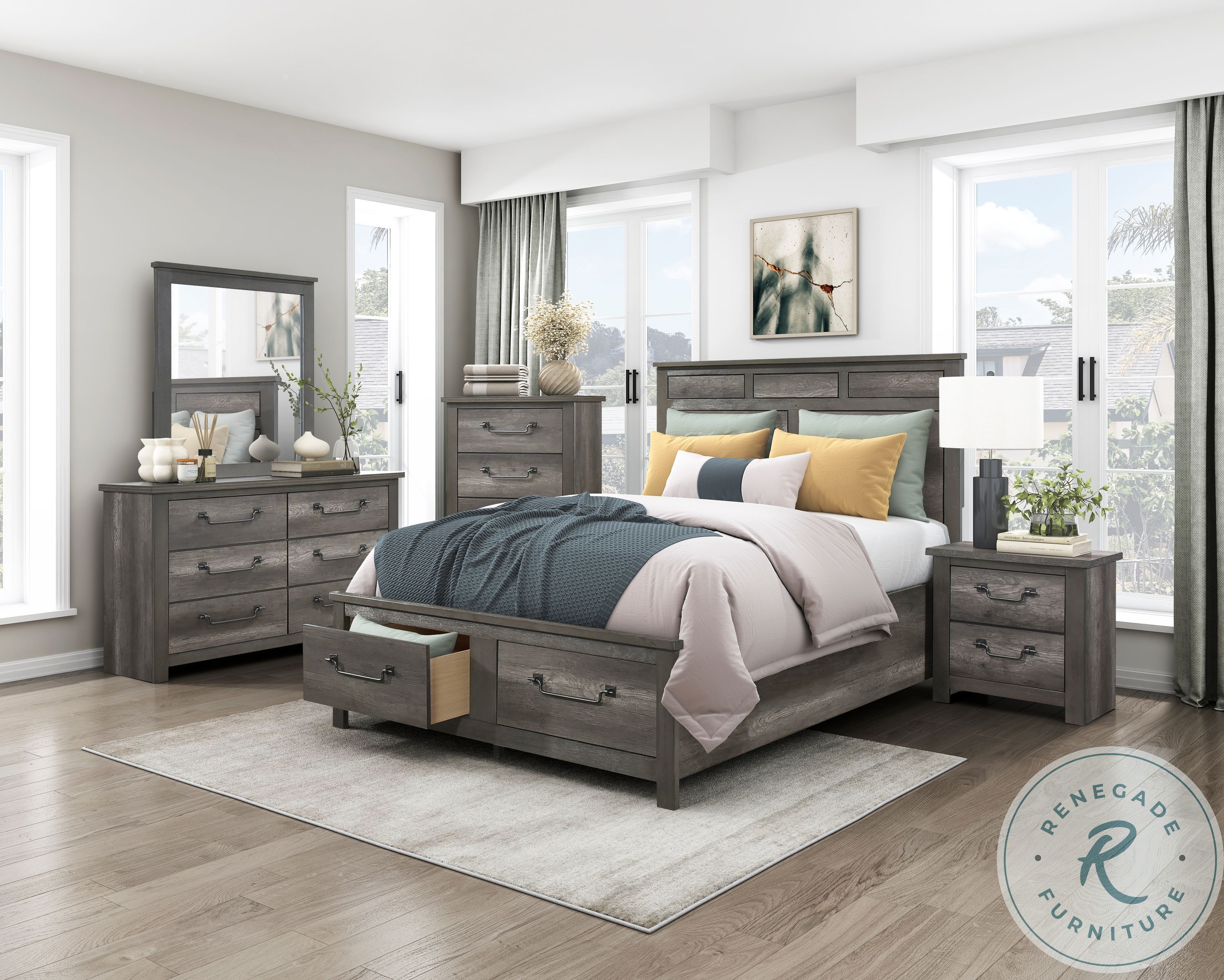 Lenior Platform Bedroom Set with Footboard Storage from