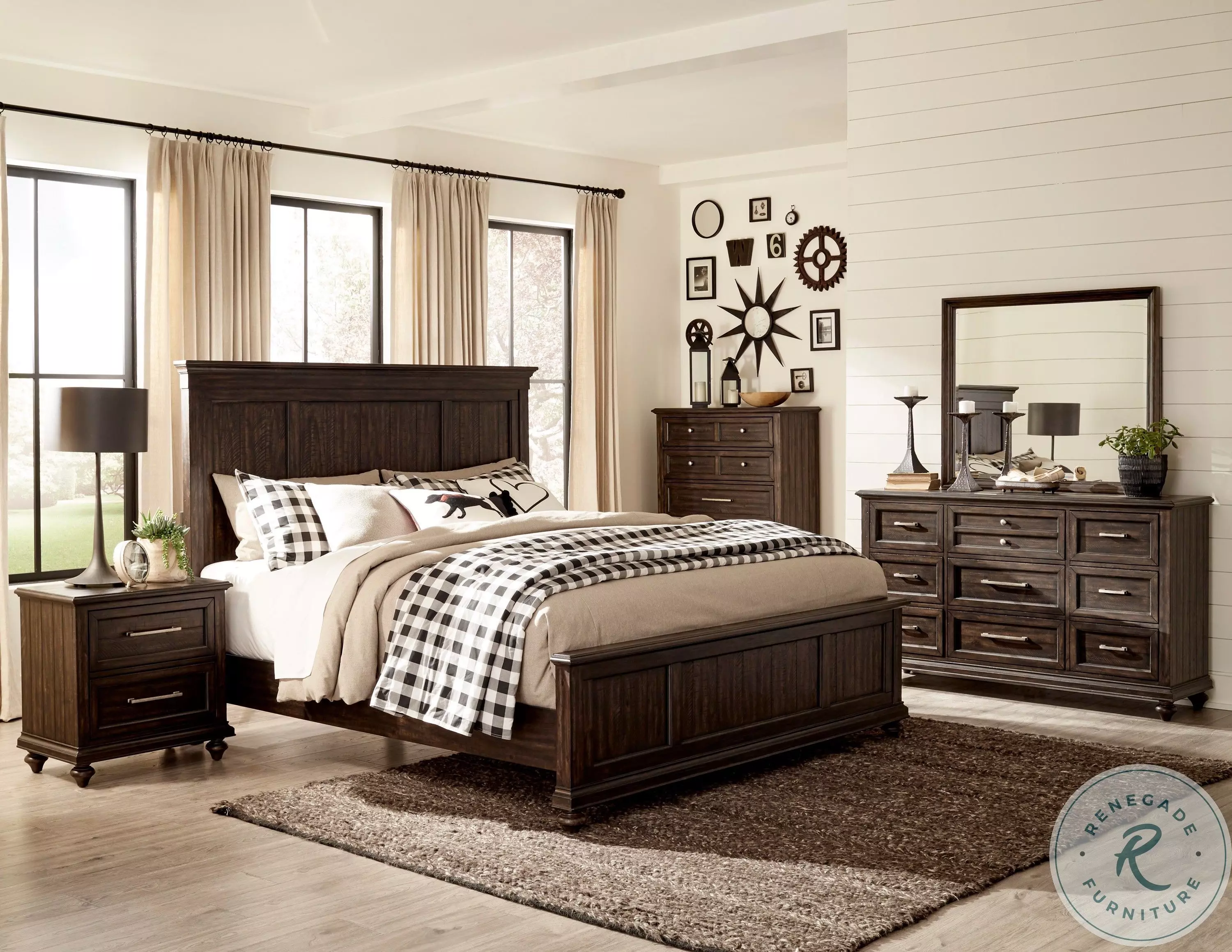 Cardano Driftwood Charcoal Queen Panel Bed From Home Gallery
