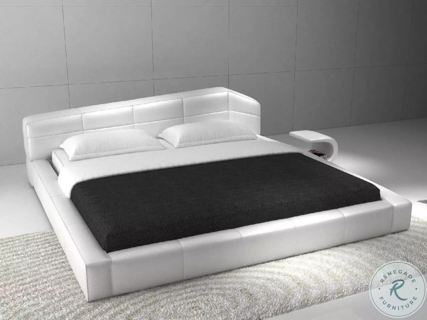 ★☆ KING’S NIGHT DREAM WESTERN & EASTERN Dream White Leather King Platform Bed From Home Gallery Stores