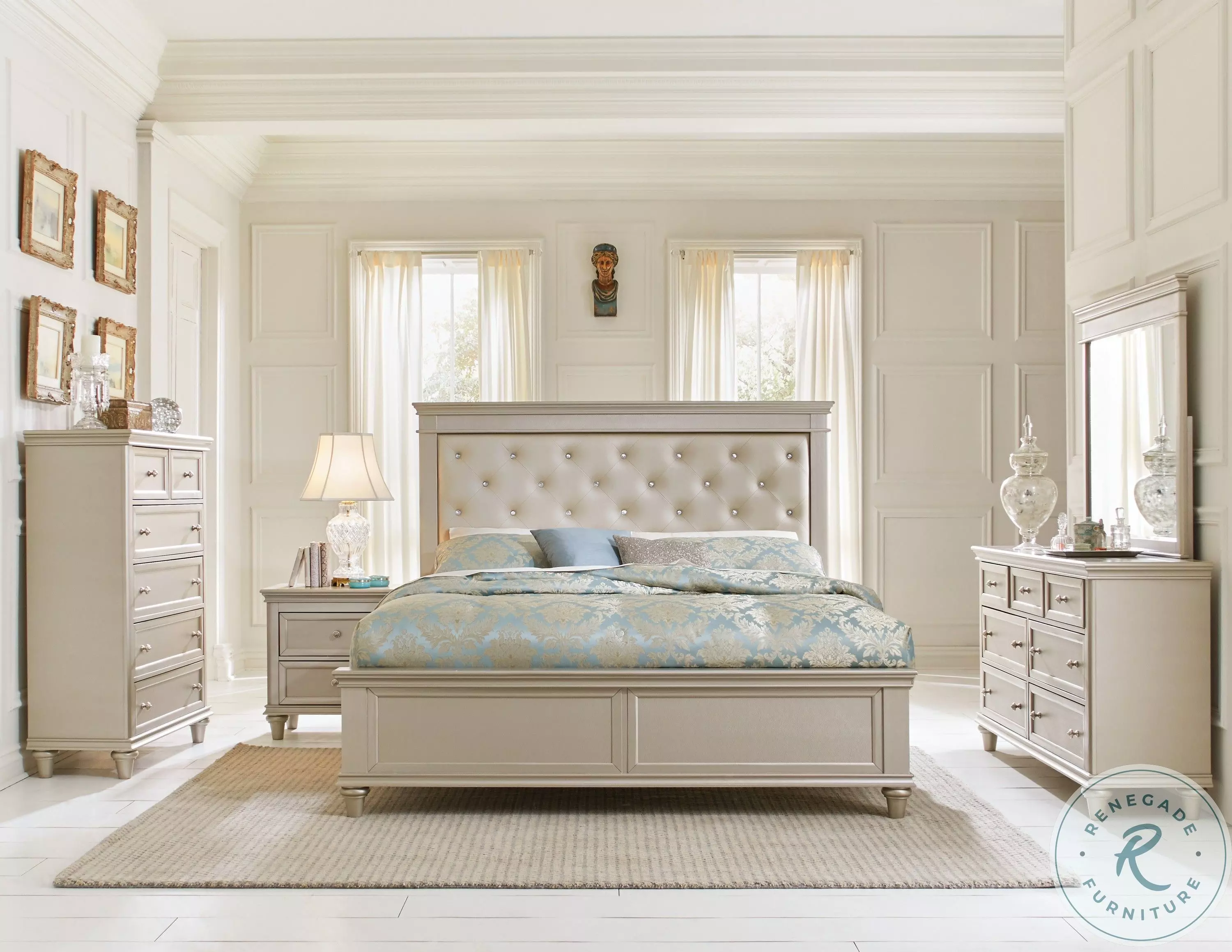 green emerald velvet dress Homelegance Cinderella 7 Drawer Dresser in Antique White with Grey Rub –  Sleep Center main image 1