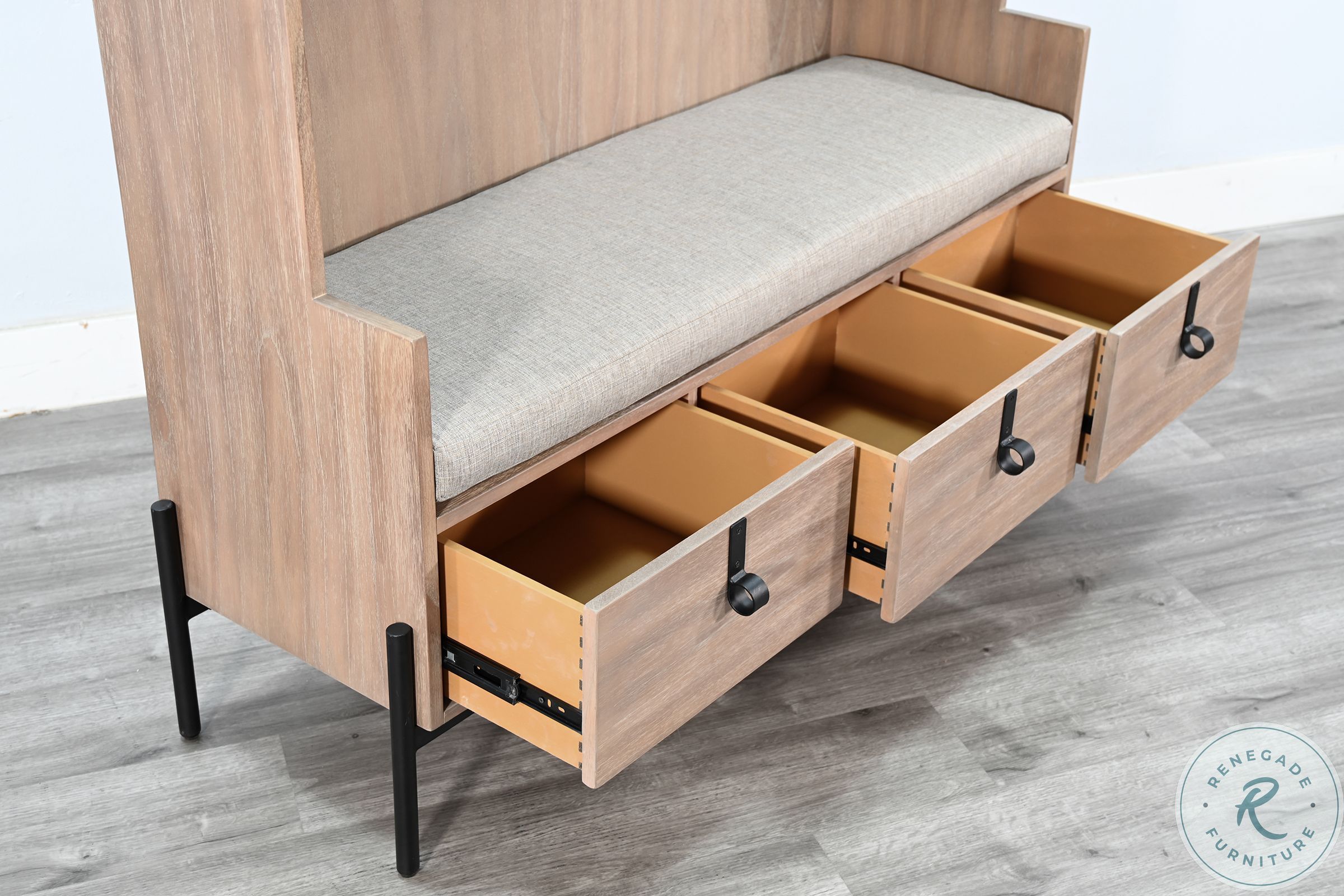 Maple Haze Natural Alyssa 54'' Bench Hall Tree from Luna Grove