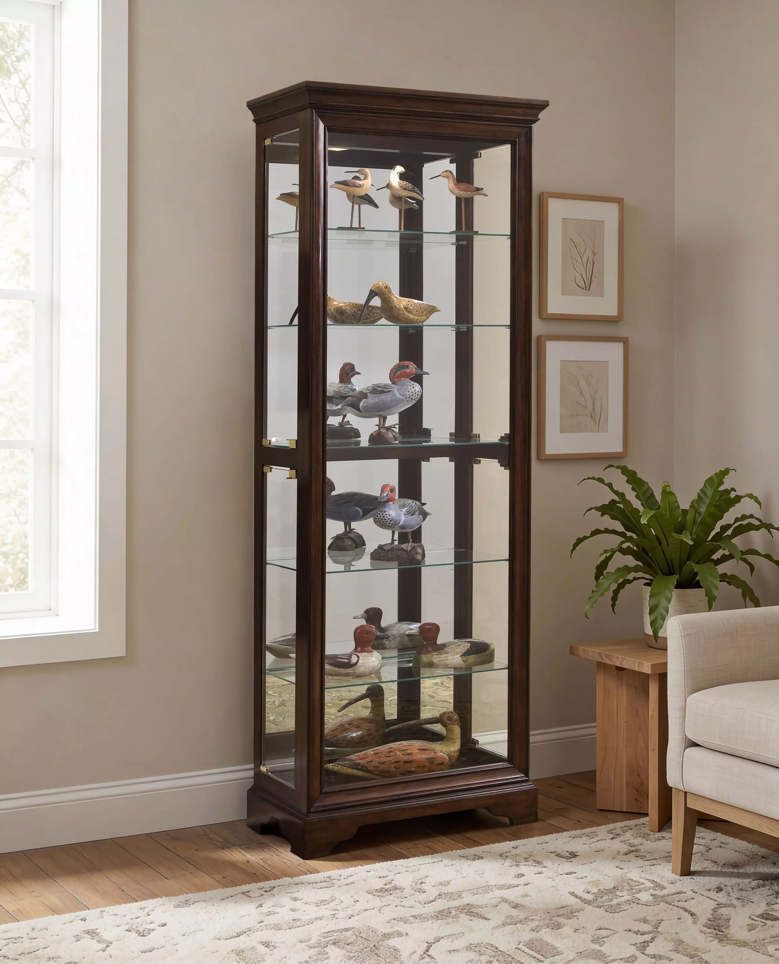21308 Dark Brown Gallery Curio Cabinet From Home Gallery Stores