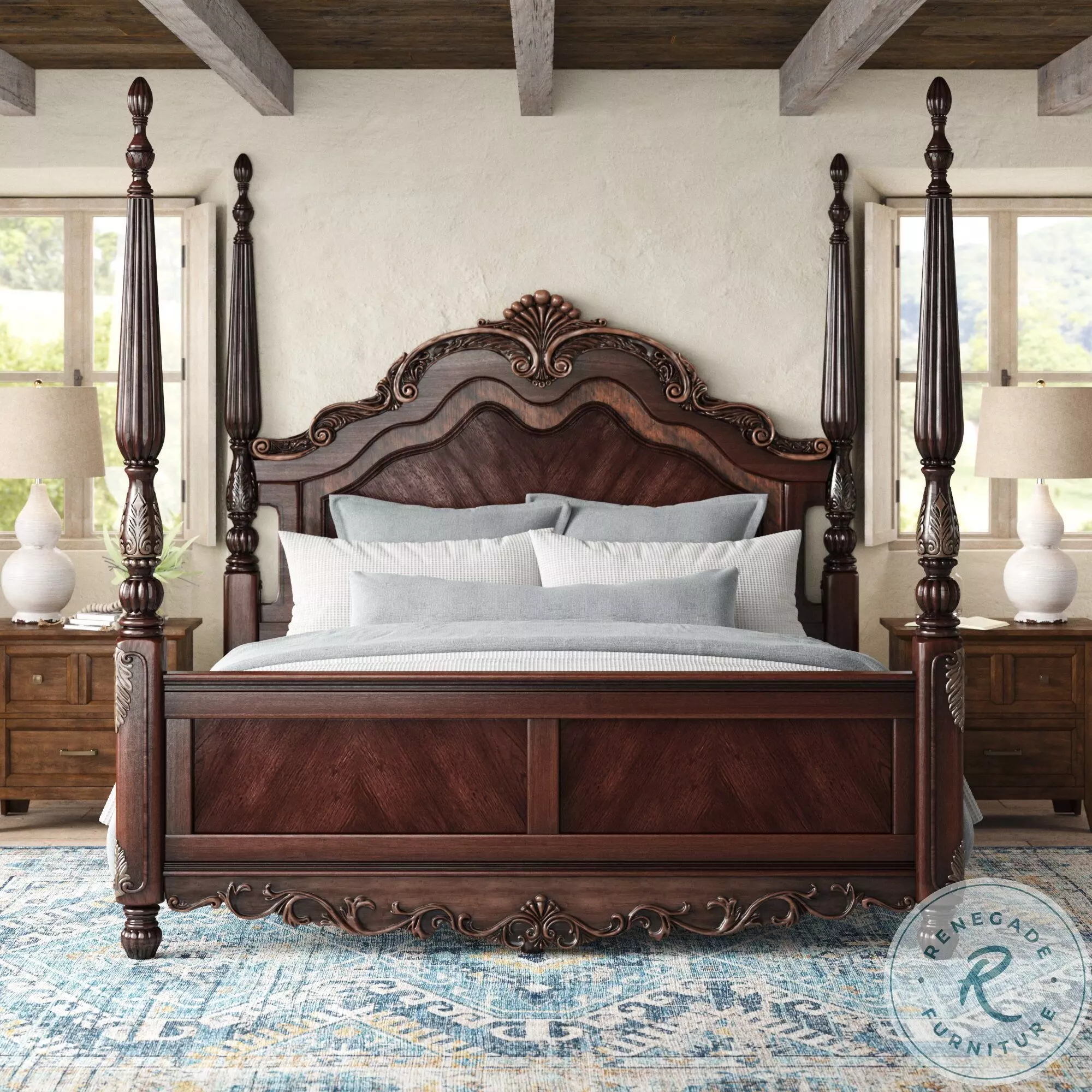 Deryn Park Cherry Queen Poster Bed From Home Gallery Stores | Home