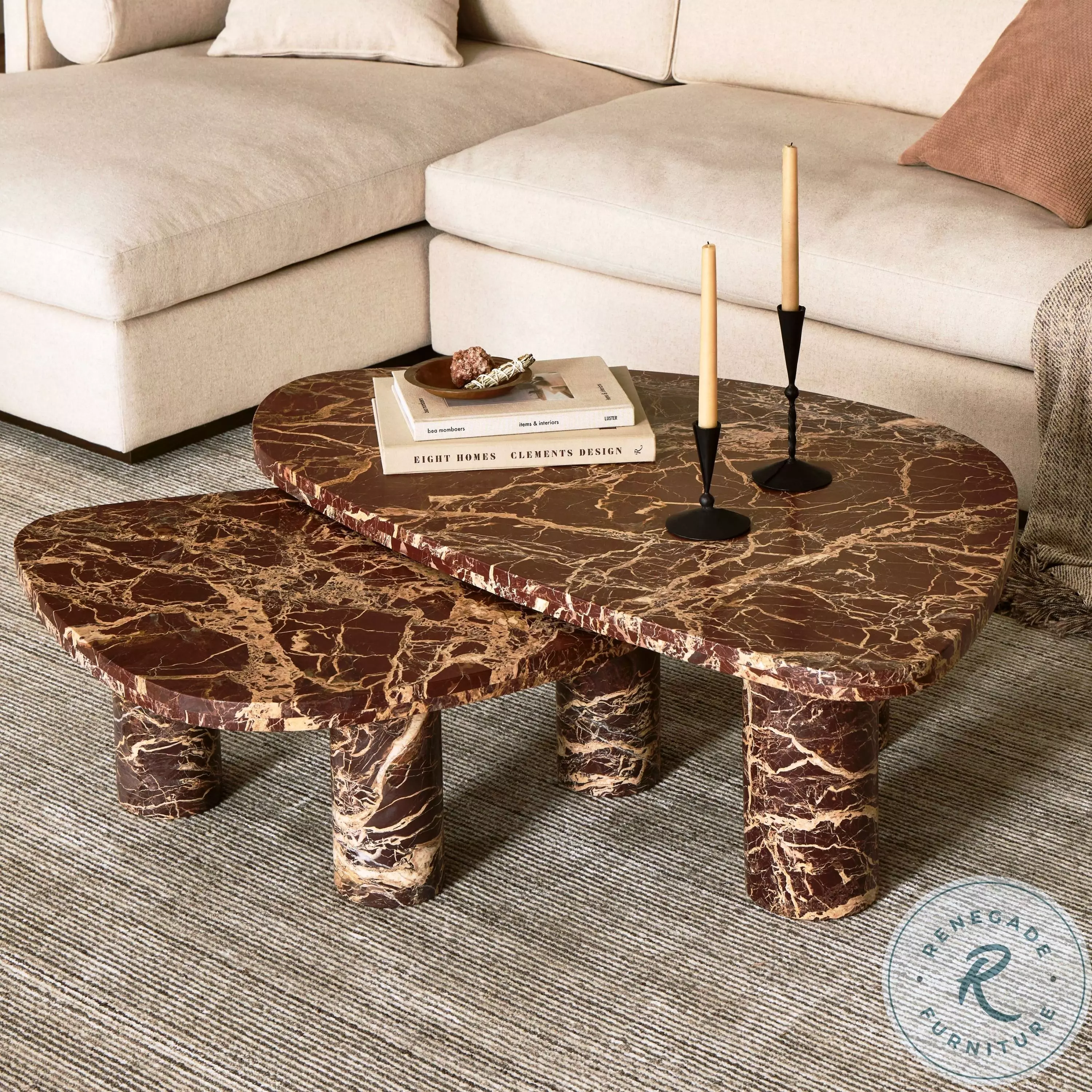 Zion Merlot Marble Coffee Table Set From Home Gallery Stores