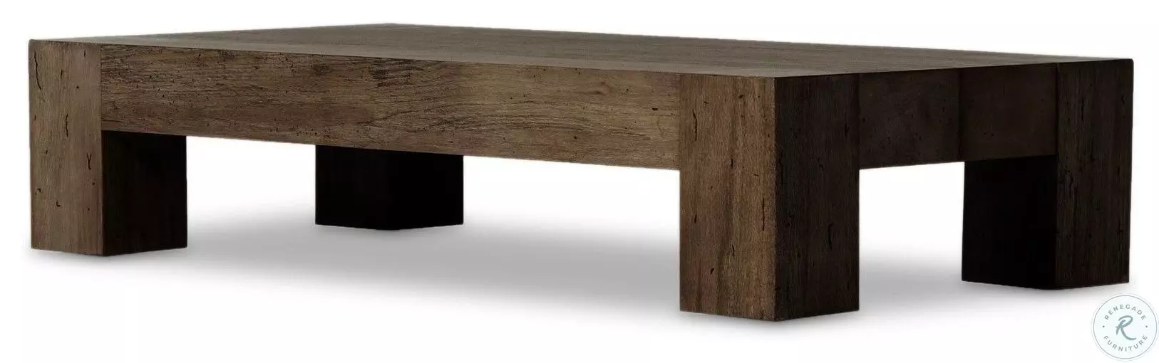 Abaso Ebony Rustic Wormwood Oak Small Square Coffee Table