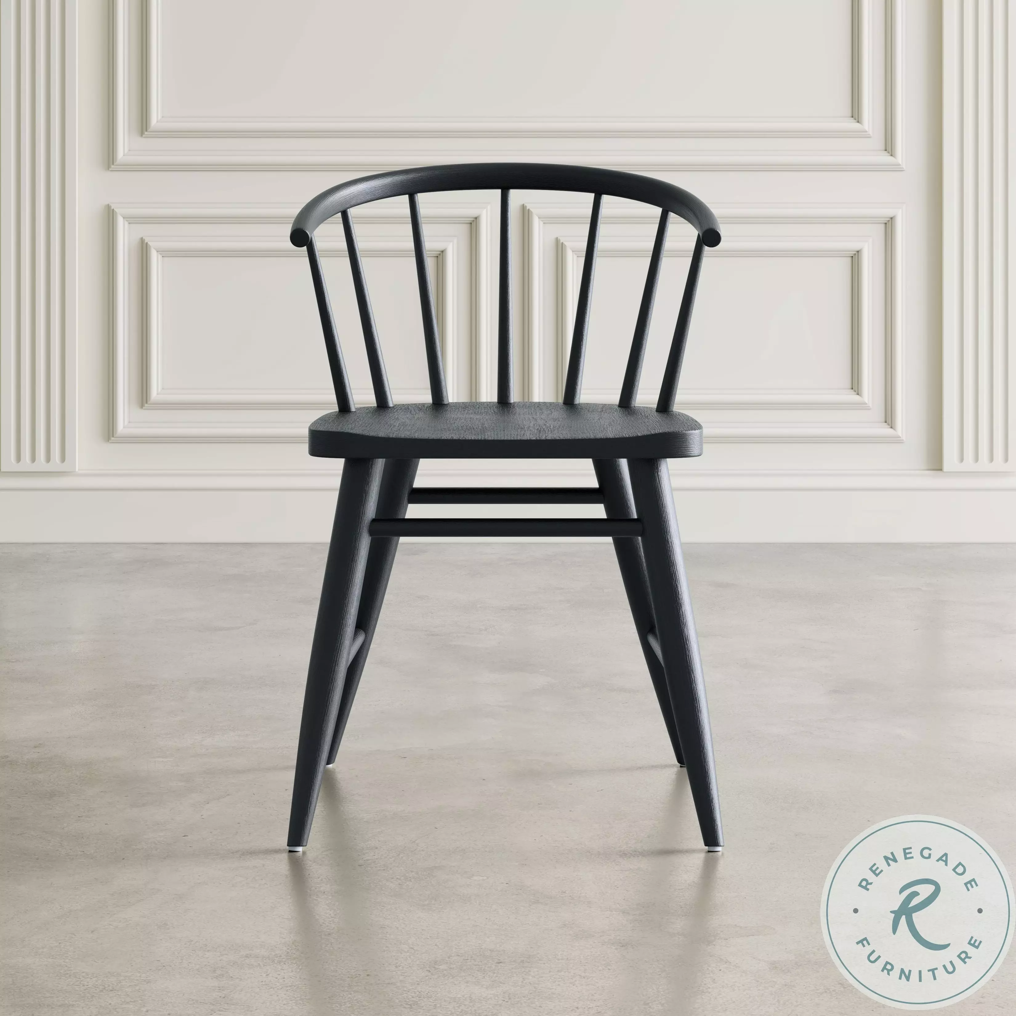 Fitz Black Curved Back Spindle Dining Chair Set Of 2 From Home