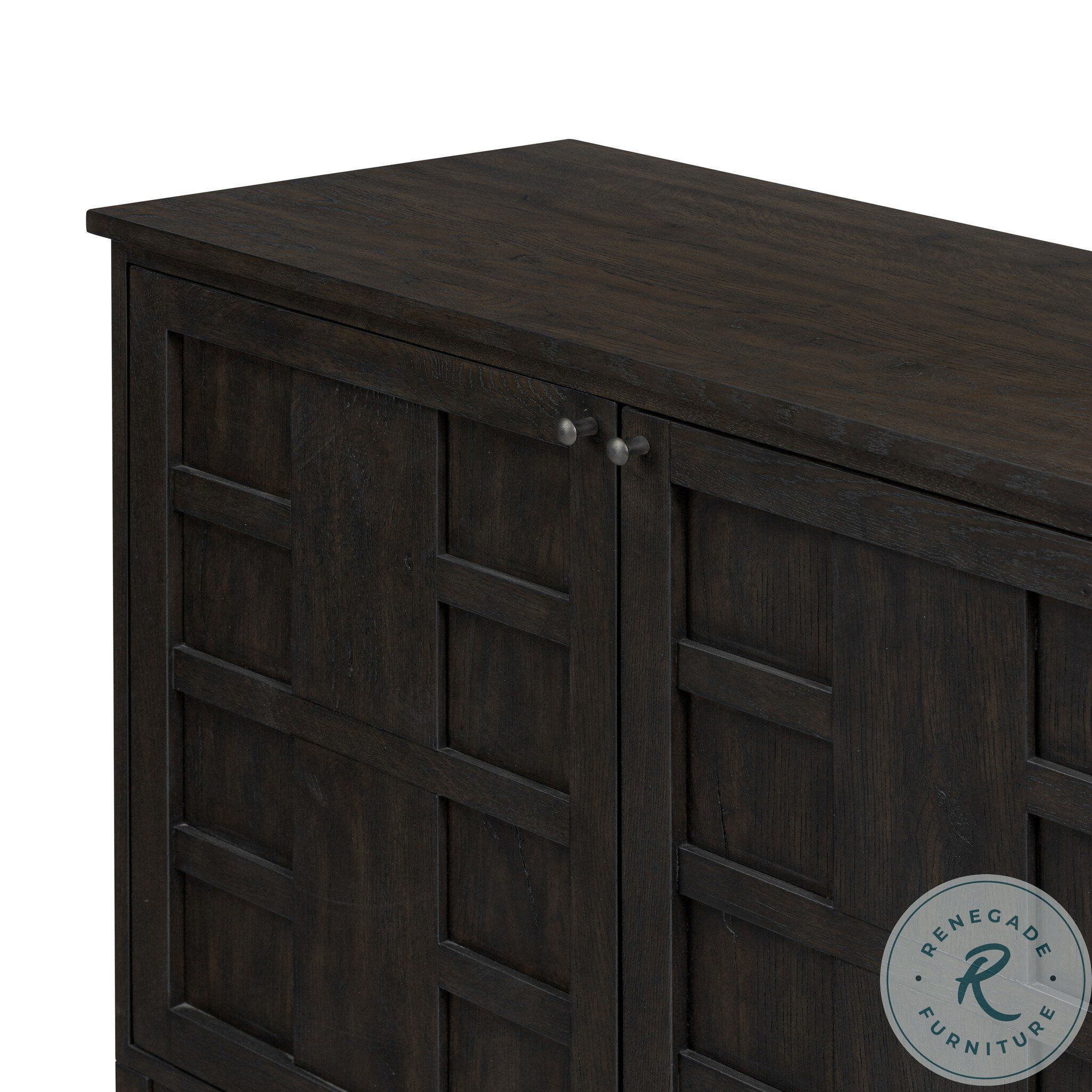 Alessio Smoked Black 4 Door Sideboard | Coleman Furniture