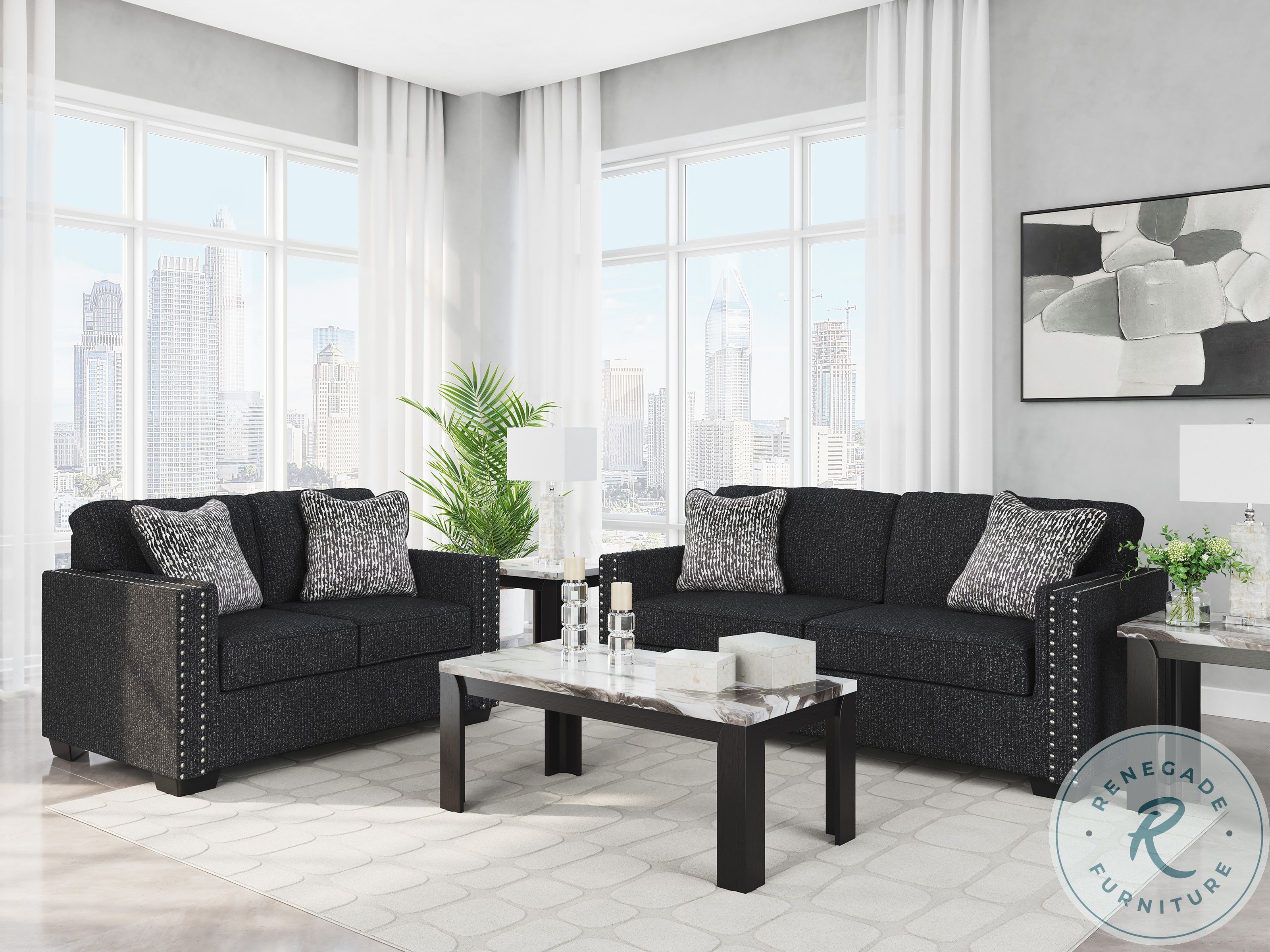 Jasmine Peaks Coal Sofa From Ashley Furniture | Home Gallery Stores