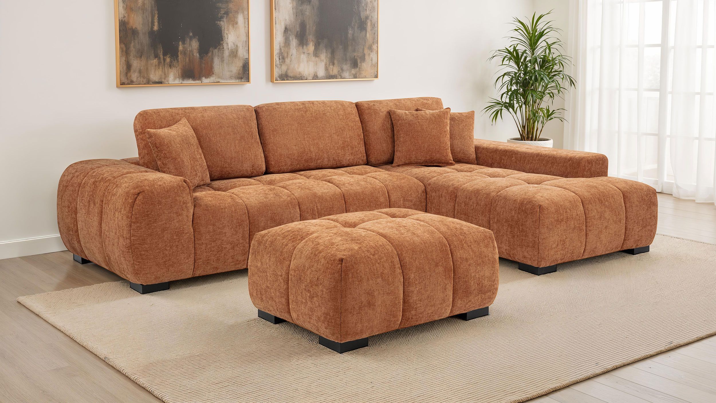 Octavia Orange 2 Piece Modular Sectional From Coaster Furniture