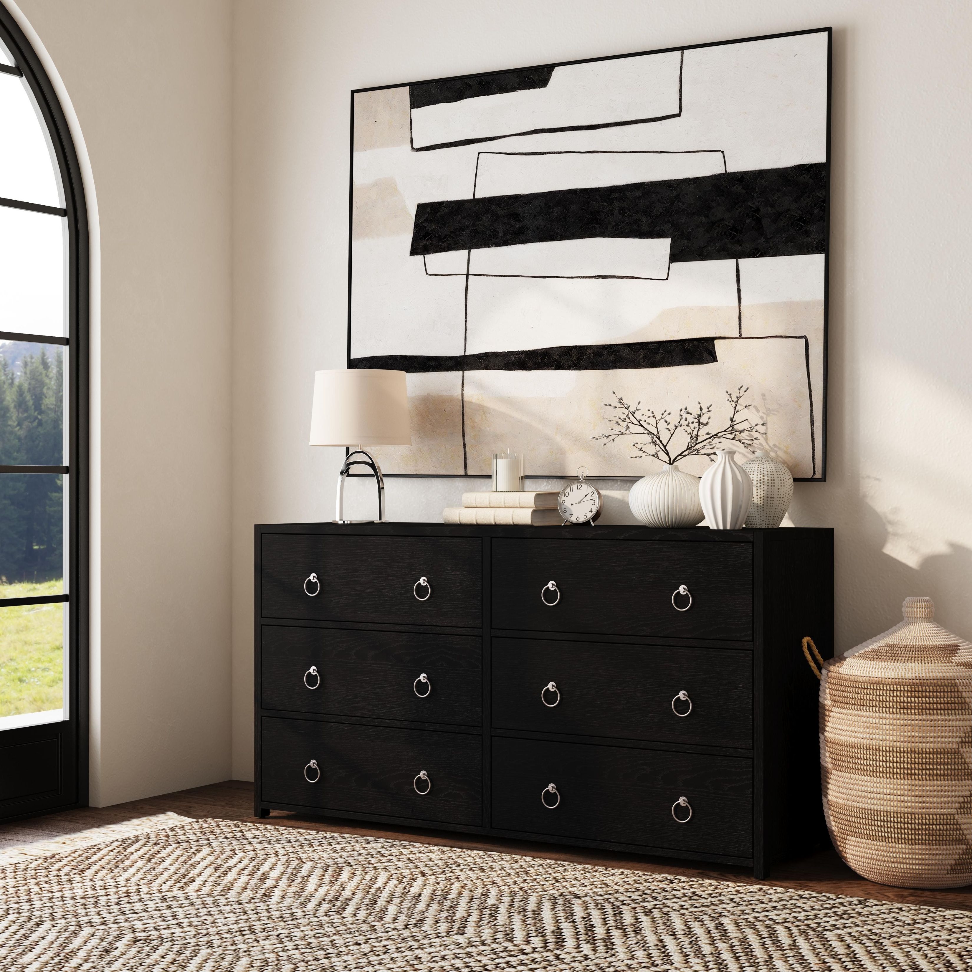 Lark Black 34" Rectangular 3 Drawer Dresser From Bernhardt Furniture |  Coleman Furniture
