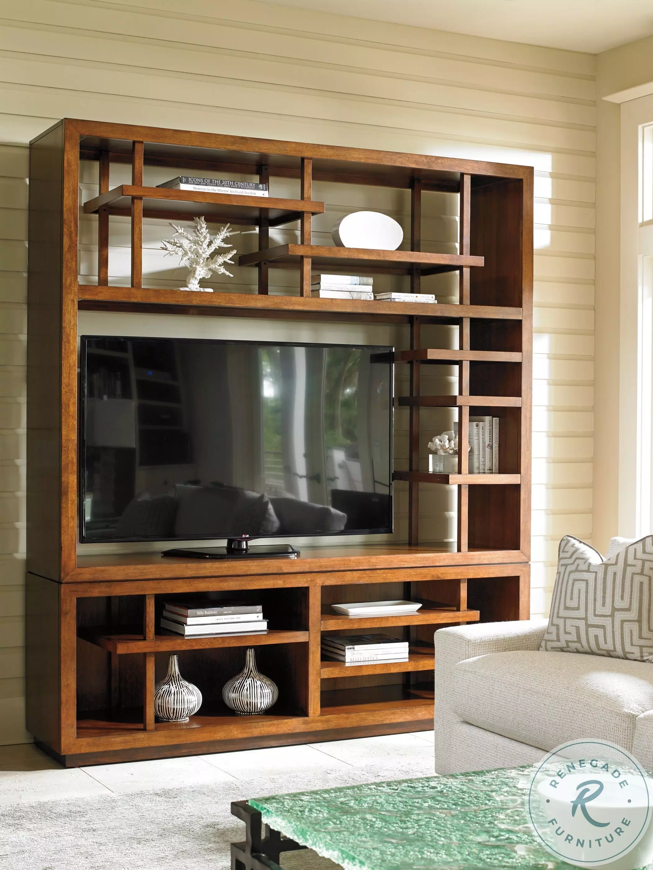 Island Fusion Medium Coconut Shell Brown Taipei TV Stand From Home