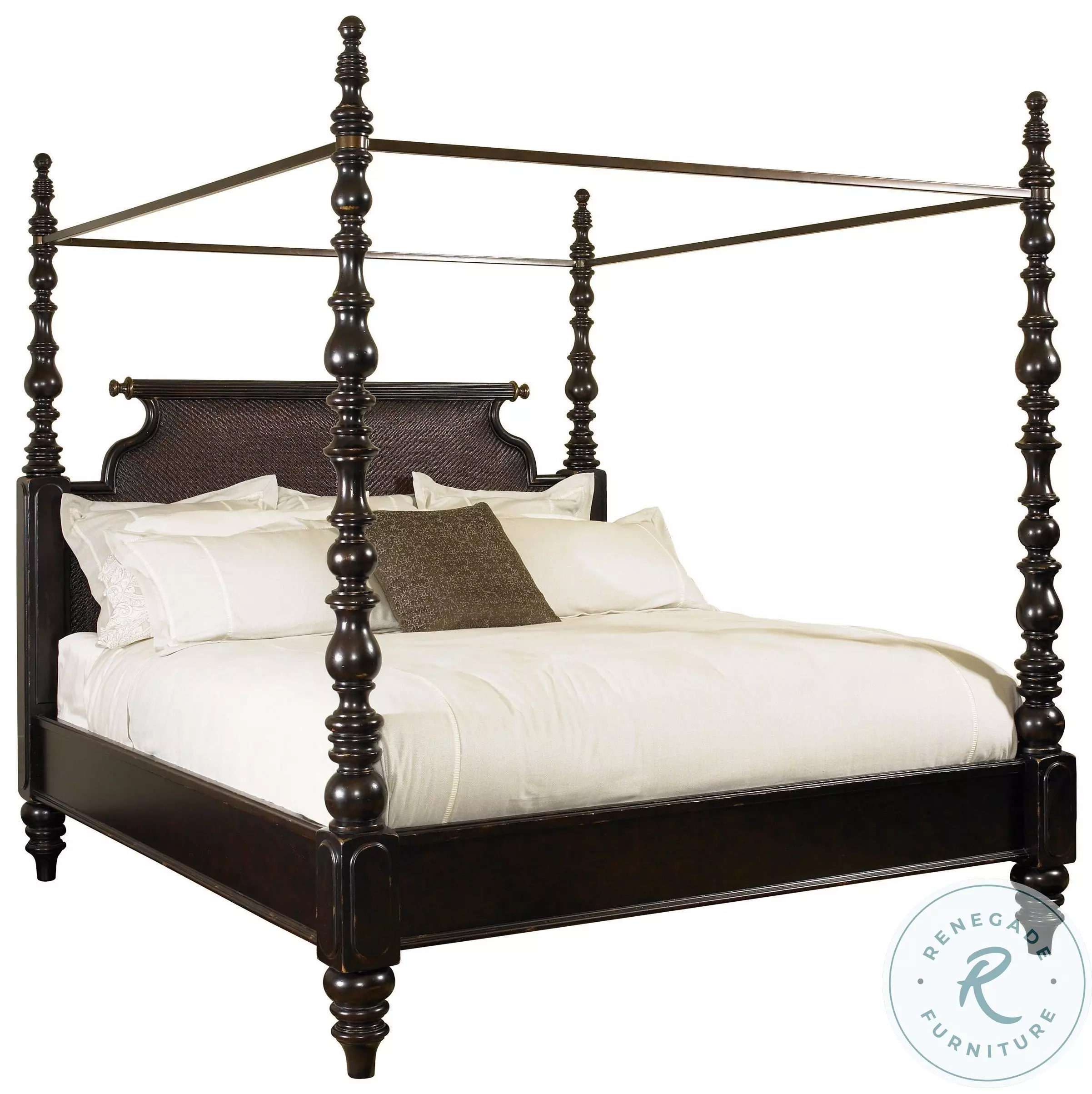 Kingstown Deep Rich Black Sovereign California King Poster Canopy
