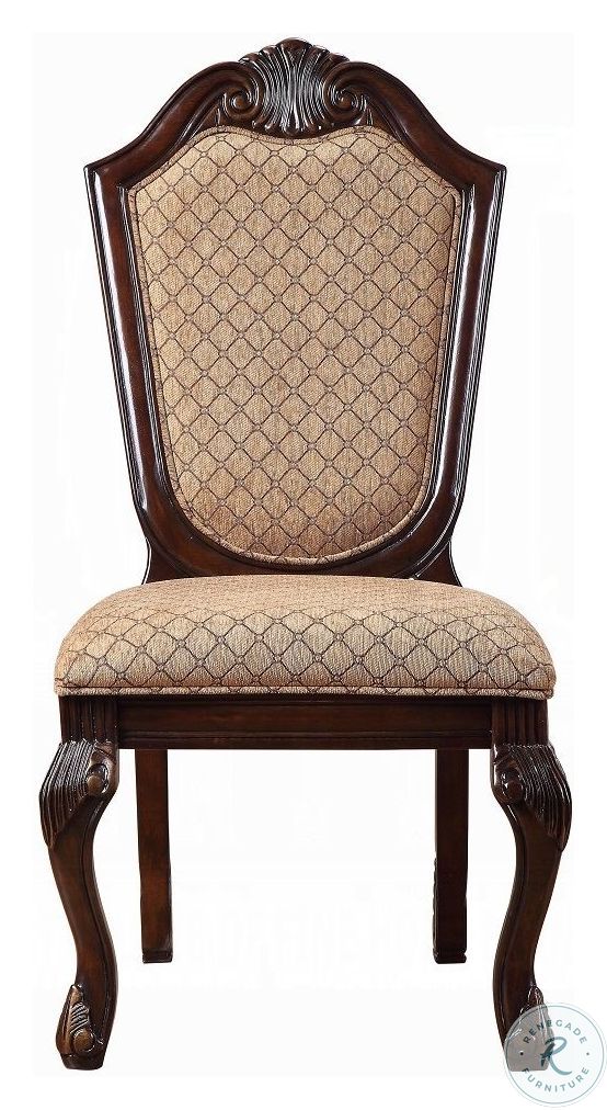 Chateau De Ville Fabric and Espresso Arm Chair Set of 2 from ACME