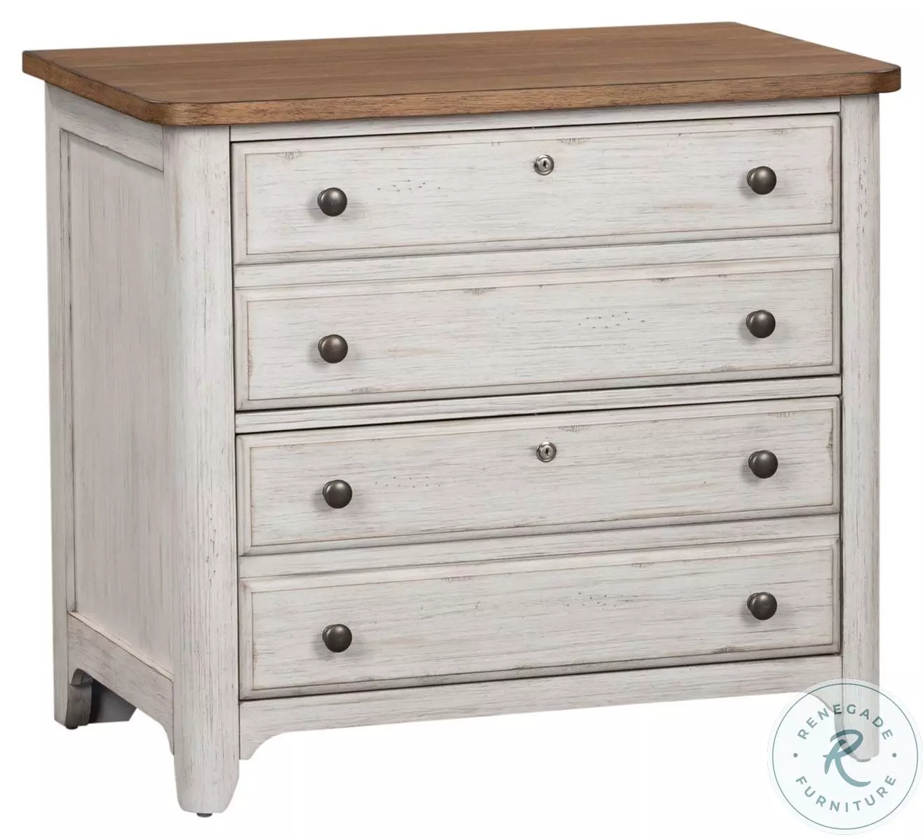 Farmhouse Reimagined Antique White And Chestnut Door Credenza From