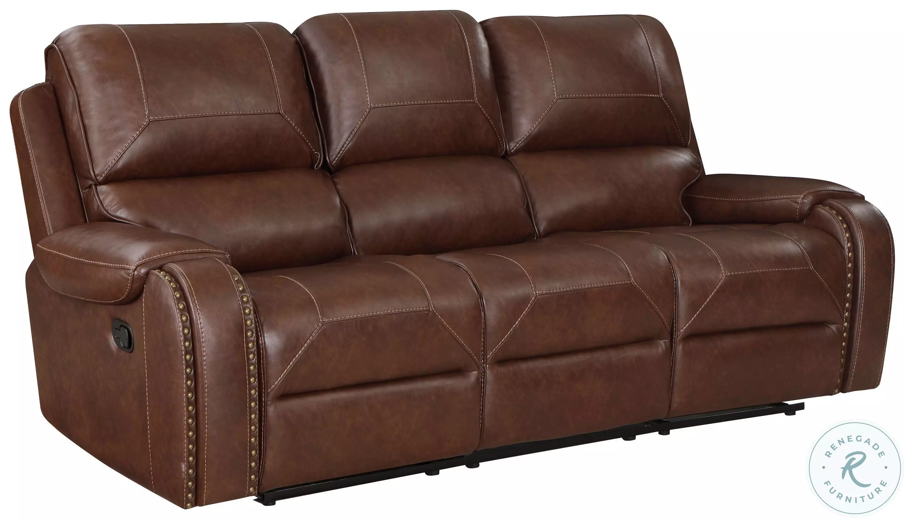 Newnan Brown Double Reclining Living Room Set with Center Drop