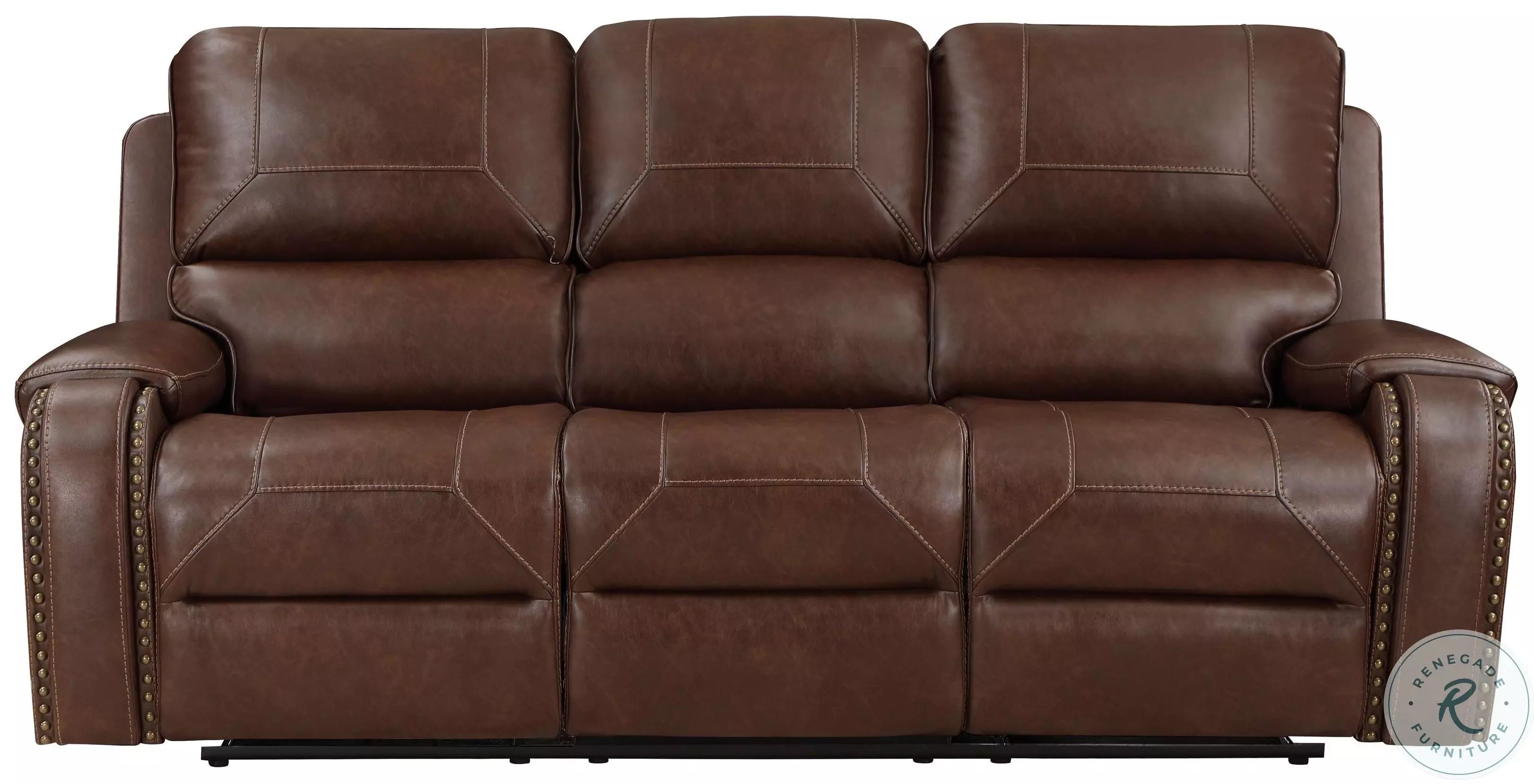 Newnan Brown Double Glider Reclining Console Loveseat From Home