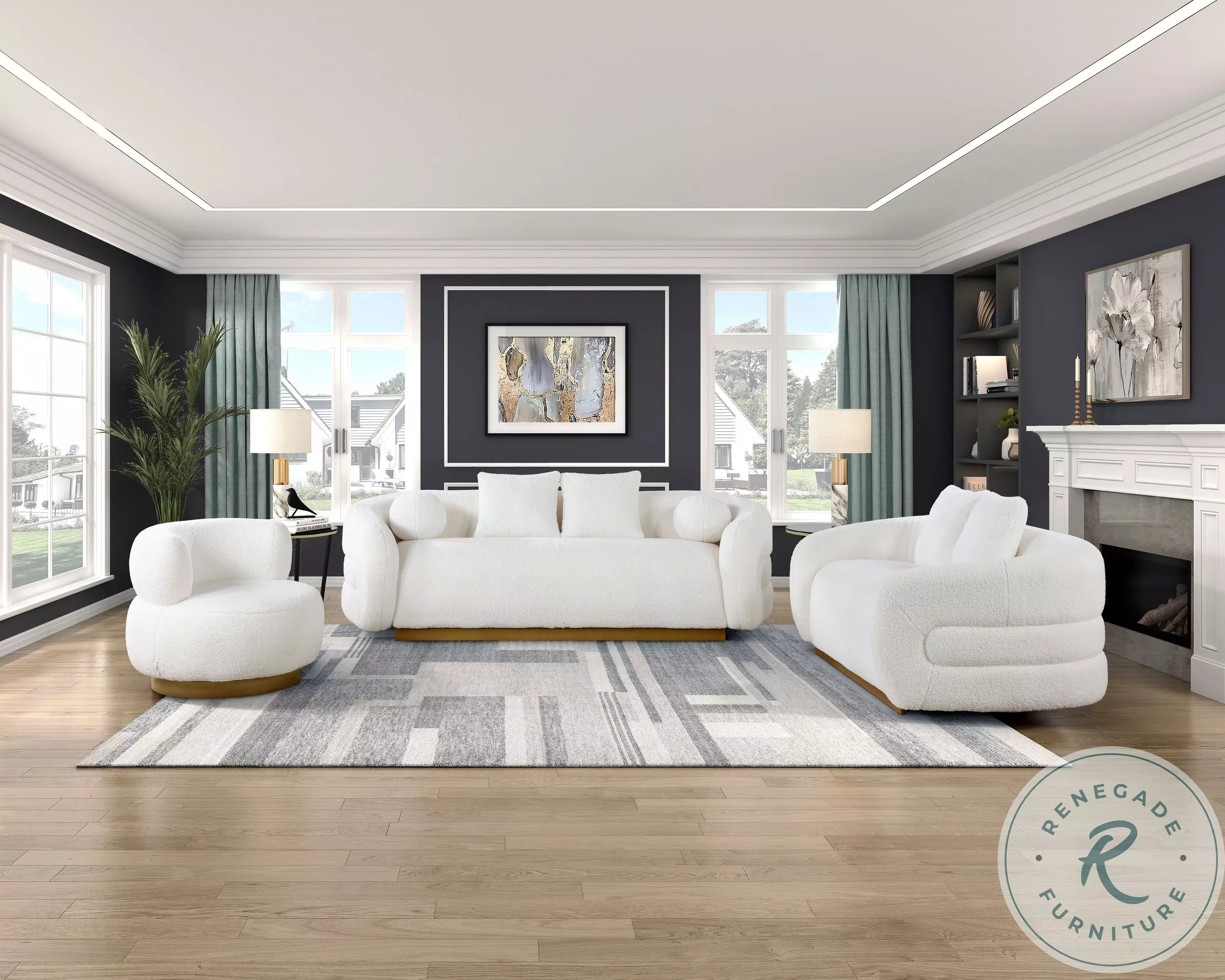 Novella White Living Room Set from Homelegance | Home Gallery Stores