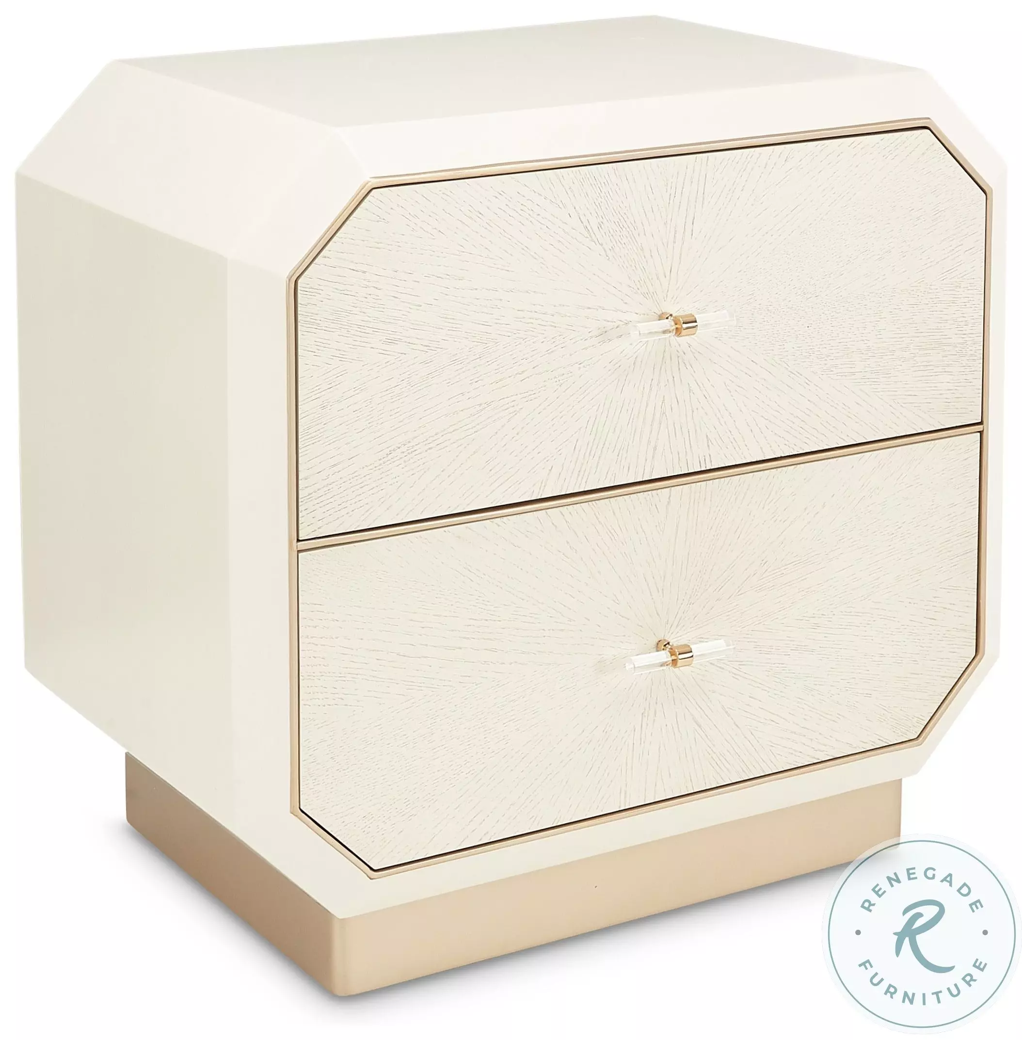 La Rachelle Medium Champagne 2 Drawer Nightstand From Home Gallery