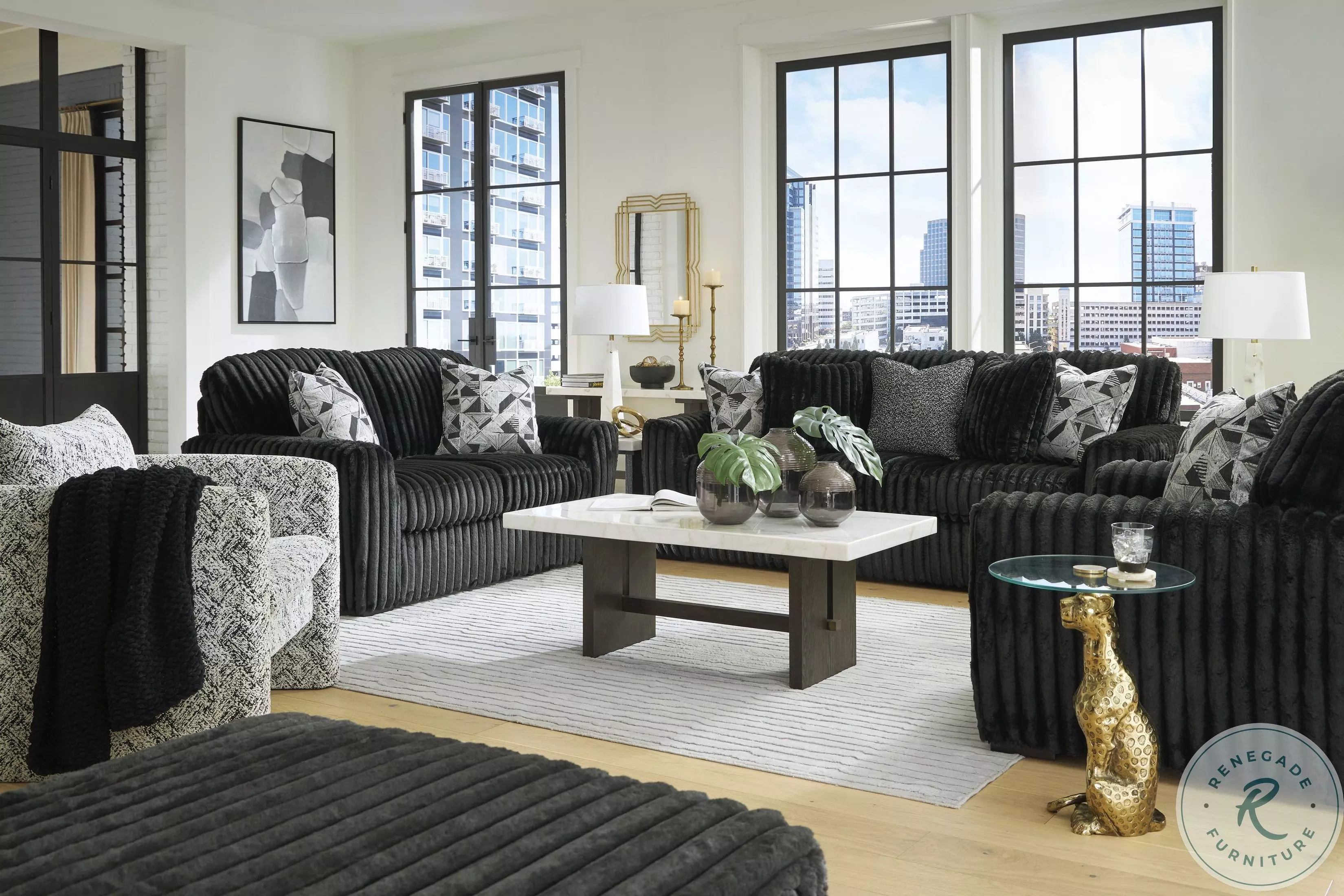 Midnight Madness Onyx Living Room Set From Home Gallery Stores