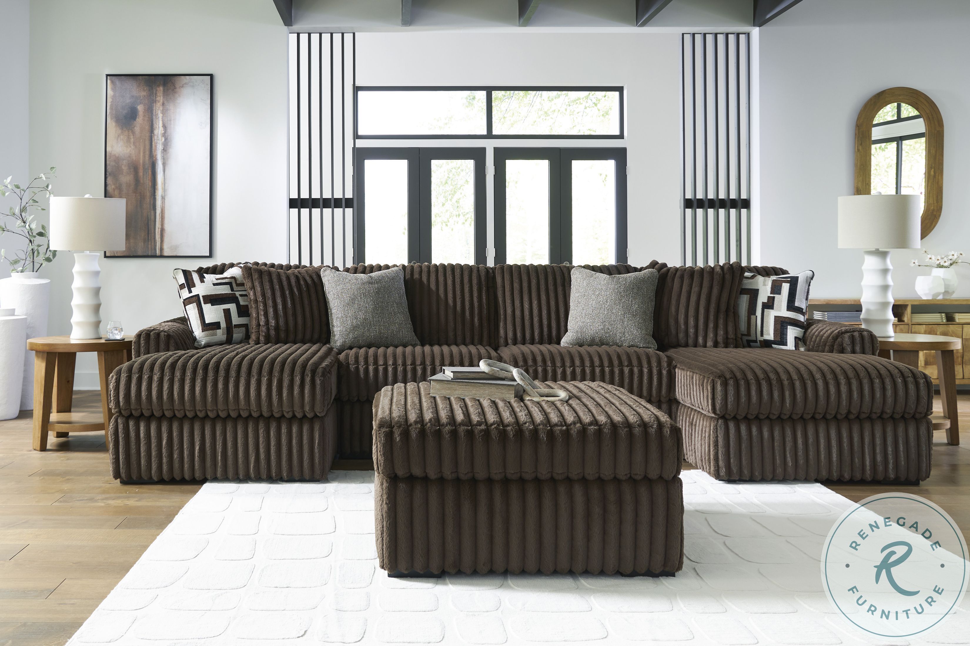Midnight Madness Chocolate Modular Sectional From Home Gallery