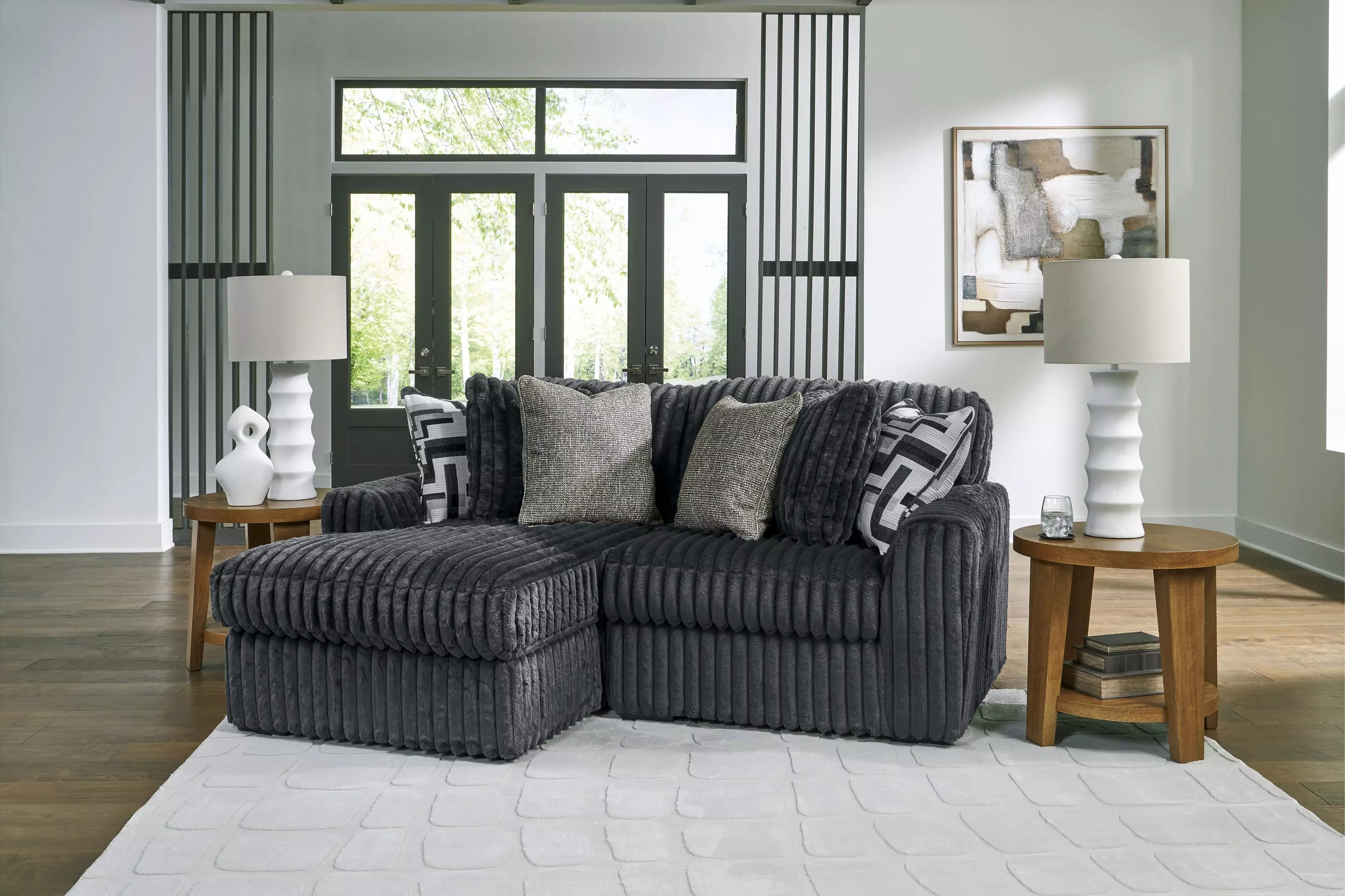 Midnight Madness Gunmetal Sectional | Coleman Furniture