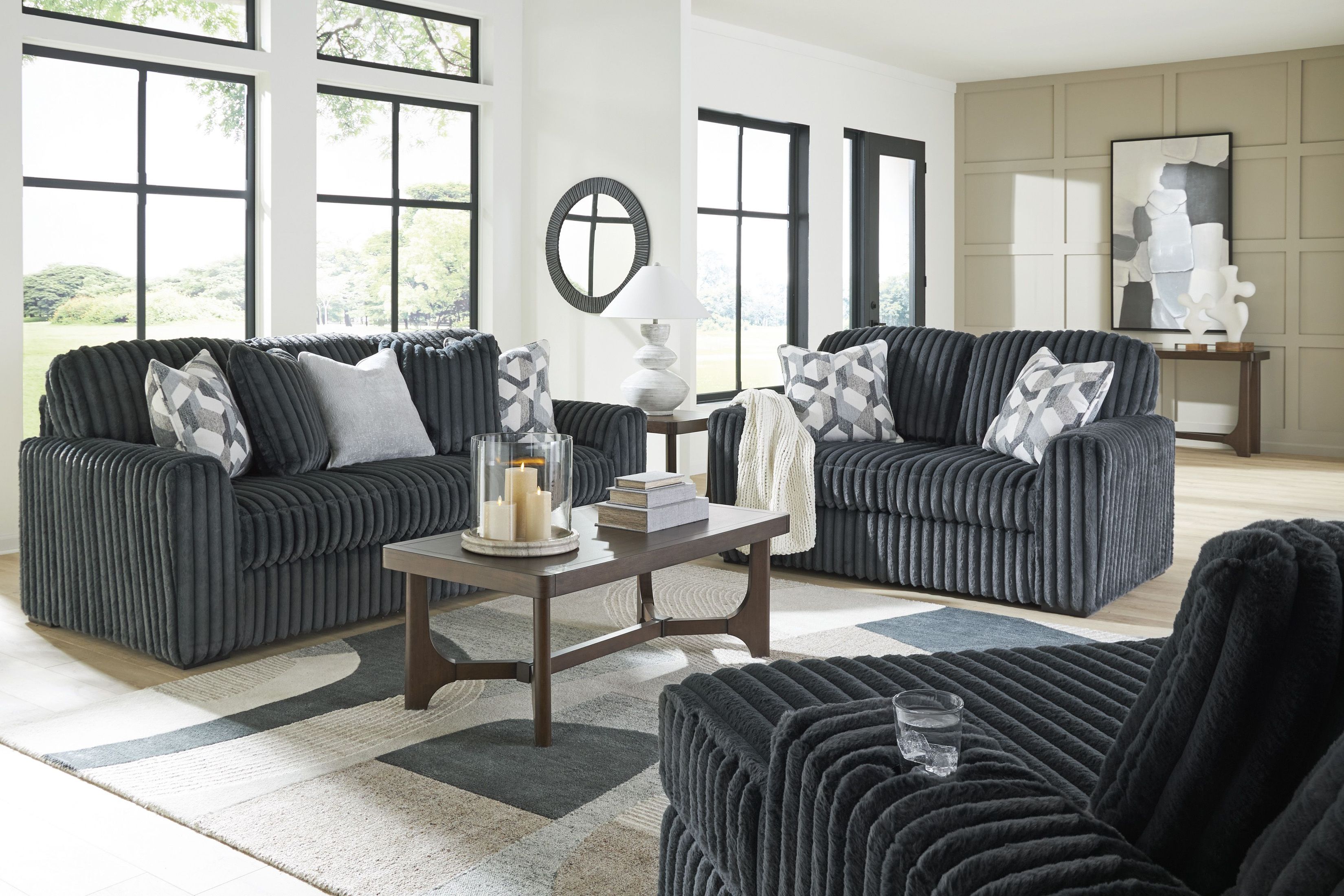 Midnight Madness Gunmetal Living Room Set From Ashley Furniture