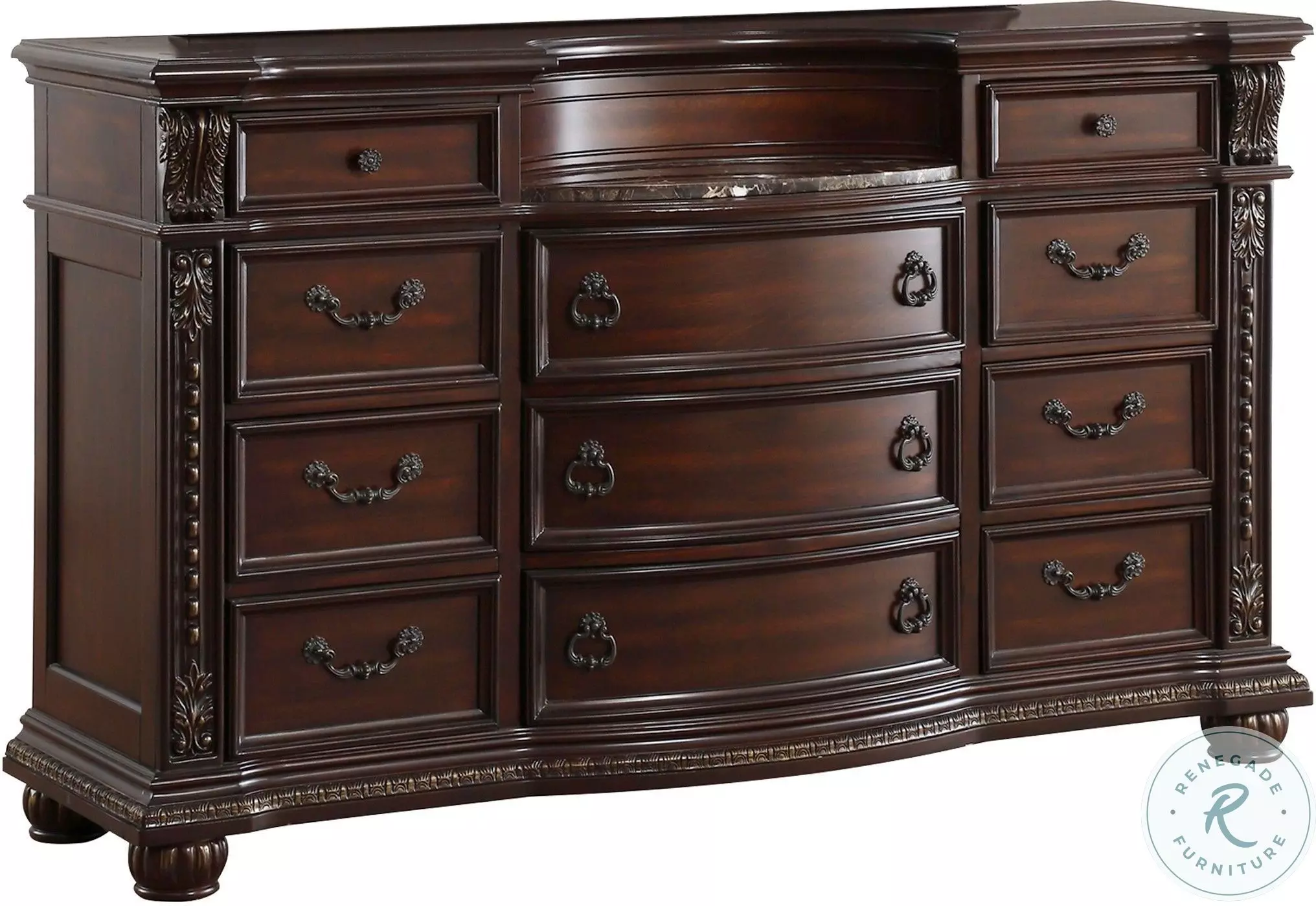 red cherry wood dresser Glory Furniture G3100 6 Drawer Dresser in Cherry G3100-D