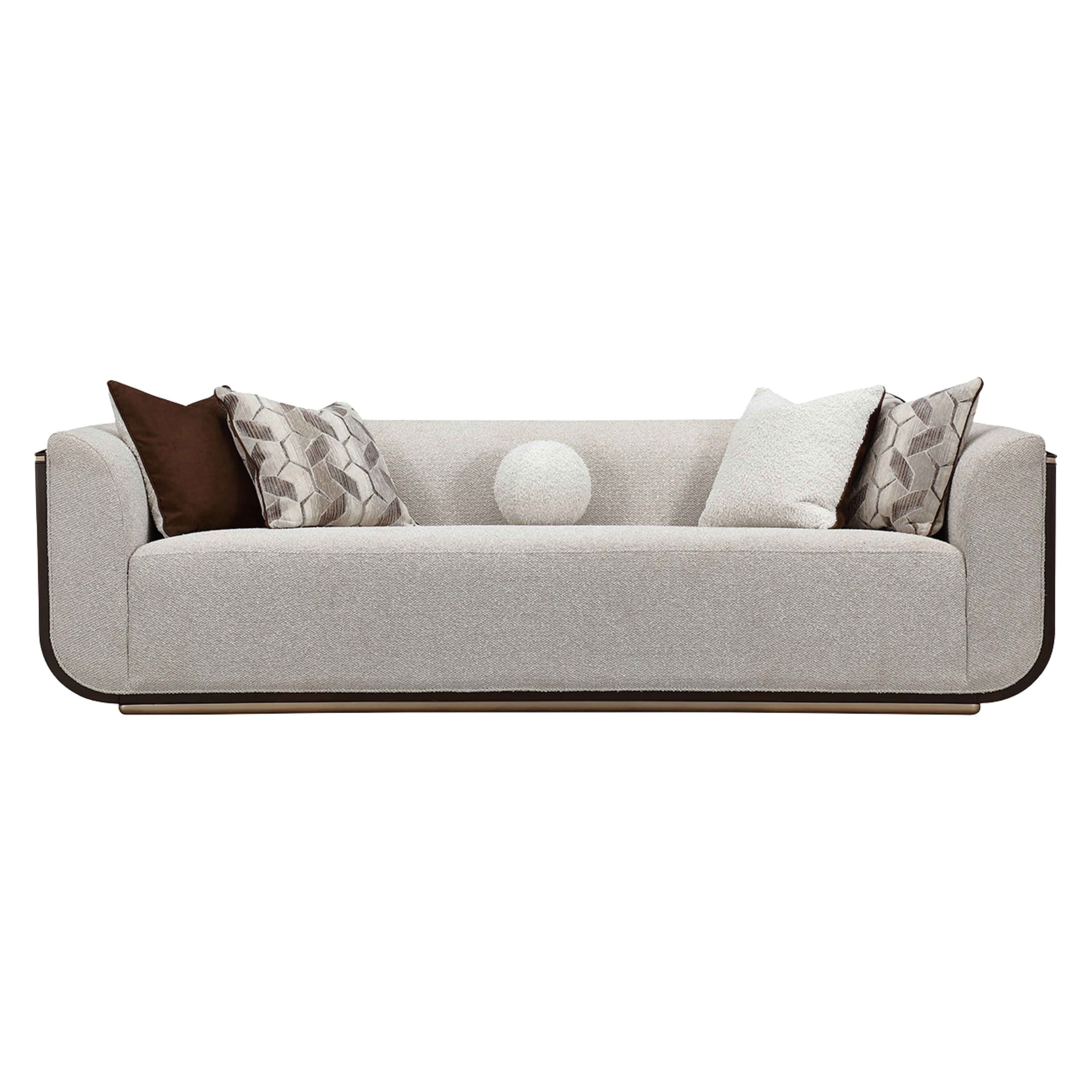 West Kensington Buff and Medium Espresso Sofa from Michael Amini