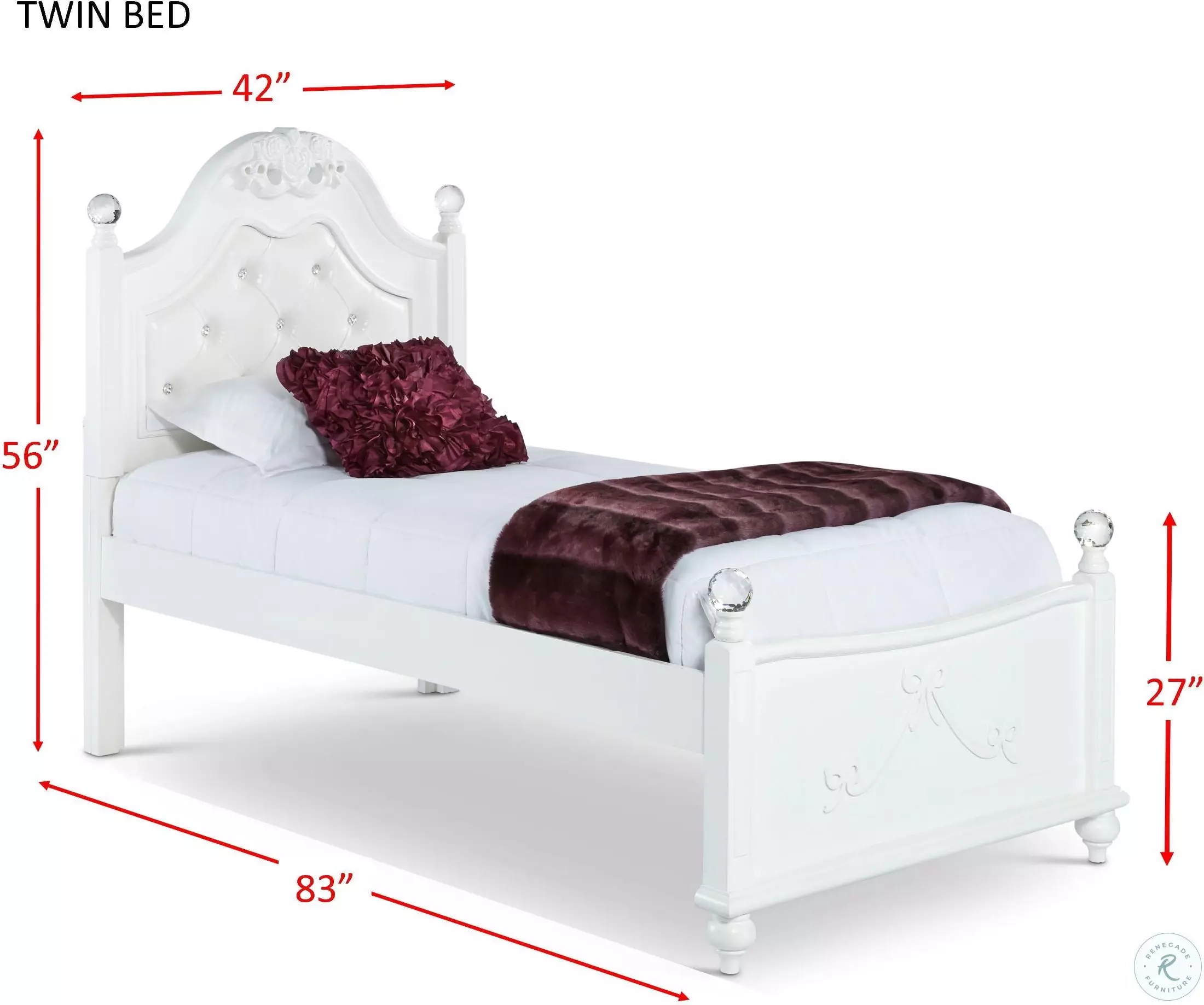 Annie White Twin Upholstered Poster Bed From Home Gallery Stores