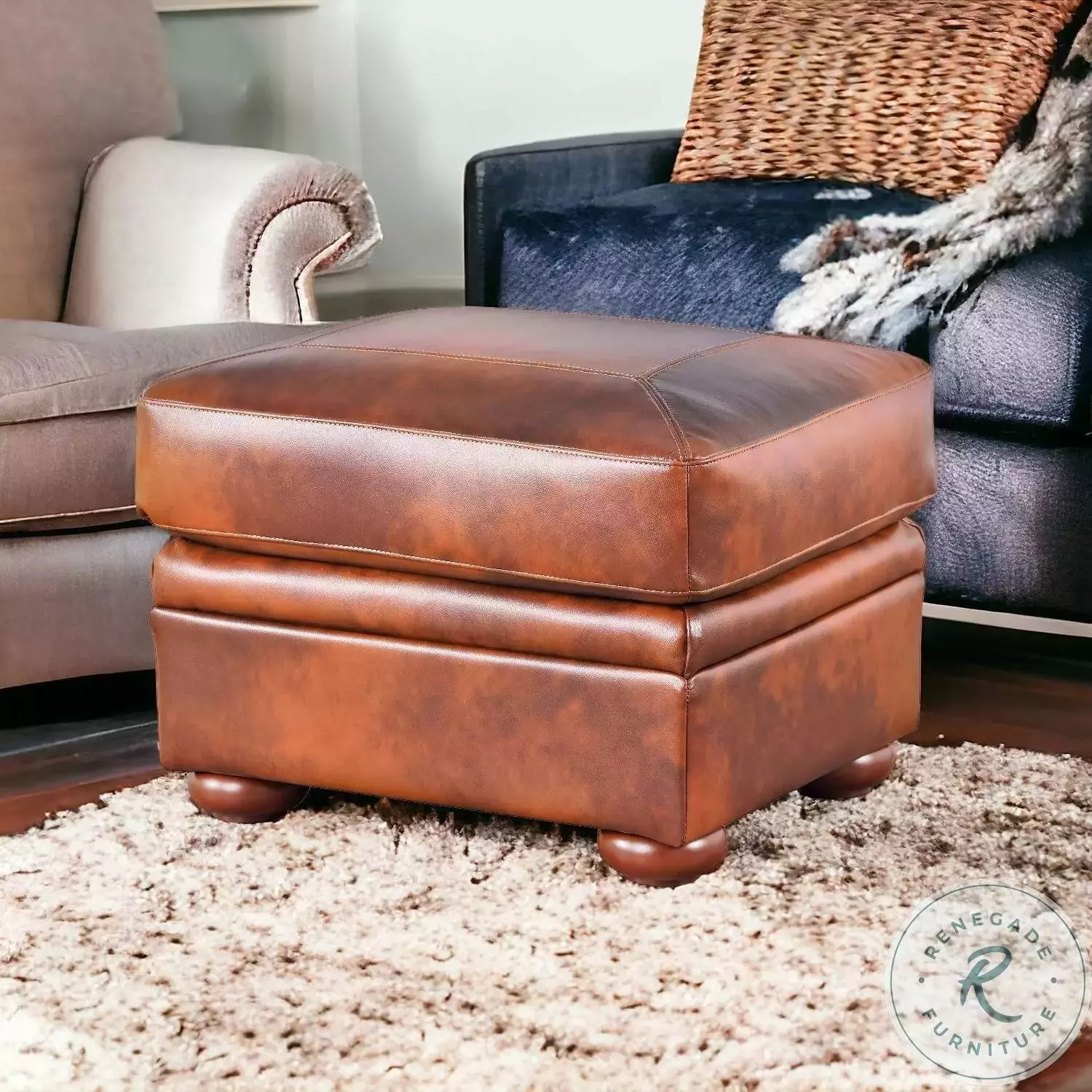 Arizona Marco Leather Ottoman From Home Gallery Stores | Home