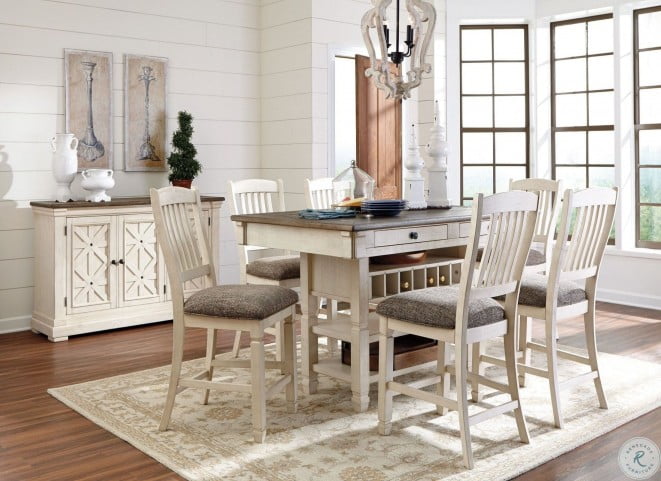 Bolanburg White and Gray Rectangular Counter Height Dining Room Set |  HomeGalleryStores.com | ASL-D647-32-ROOM