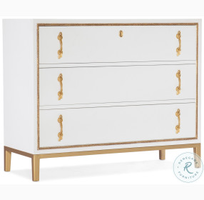 Melange White Plaster And Gold Calhoun Three Drawer Chest