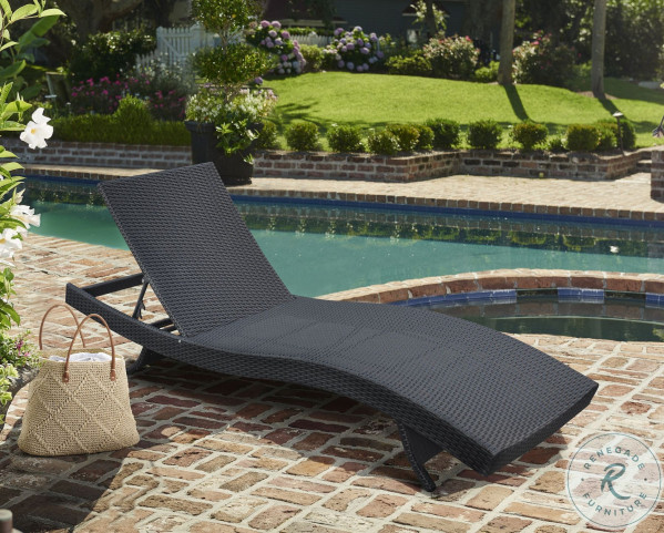 Cabana Black Powder Outdoor Adjustable Wicker Chaise Lounge Chair |  HomeGalleryStores.com | LCCALOBL