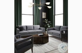 Luna Gray Tweed Living Room Set