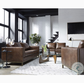 Drake Brown Leather Living room Set