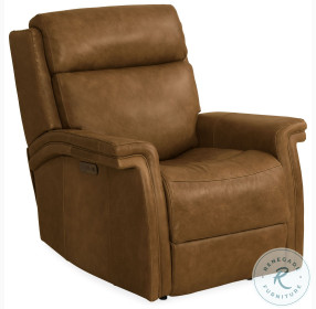 Poise Venerando Latte Leather Power Recliner With Power Headrest