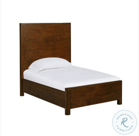 Asheville Vintage Umber Wooden Twin Panel Bed