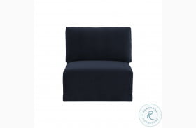 Willow Navy Velvet Armless Chair