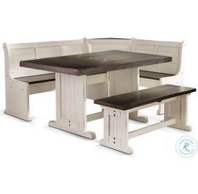 Autumn Echo White 75" Breakfast Nook Dining Set