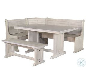 Seaside White 75" Breakfast Nook Dining Set