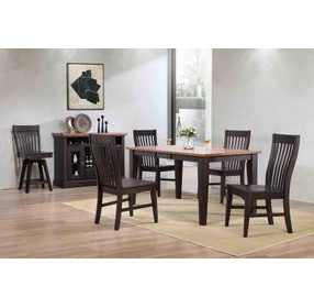 Choices Black Oak Slat Back Counter Height Stool Set of 2