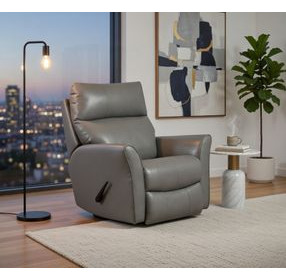 Stardust Valentino Granite Leather Swivel Rocker Recliner