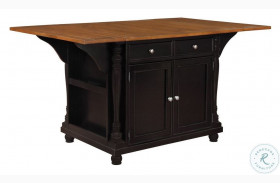 Slater Black and Brown Extendable Kitchen Island