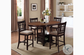 Lavon Light Chestnut and Espresso Extendable Counter Height Dining Room Set