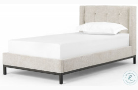 Newhall Plushtone Linen Twin Upholstered Panel Bed