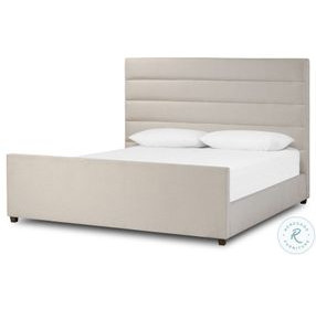 Daphne Crypton Wayfarer Snow Performance Fabric Queen Upholstered Bed