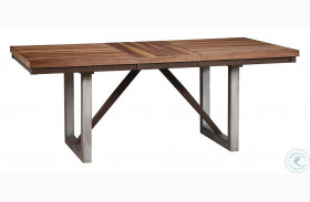 Spring Creek Natural Walnut and Espresso Extendable Dining Table