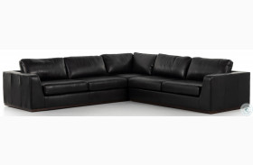 Colt Aged Sienna And Heirloom Black Leather 3 Piece Sectional