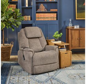 Zecliner Model 3+ Petite Dark Umber Performance Fabric Zero Gravity Triple Power Lift Recliner with USB Charging and LED