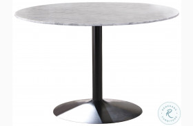 Bartole White and Black Round Dining Table